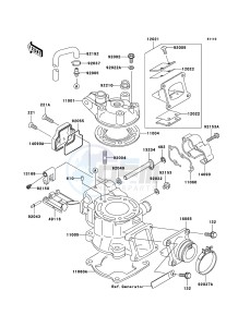 KX85 / KX85 II KX85B9F EU drawing Cylinder Head/Cylinder