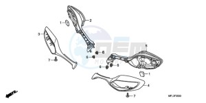 CBR1000RA9 UK - (E / ABS MKH MME REP) drawing BACK MIRROR