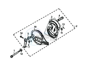 XS125-K drawing REAR BRAKE MOUNT