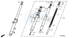 CBR125RWA Australia - (U / BLA) drawing FRONT FORK