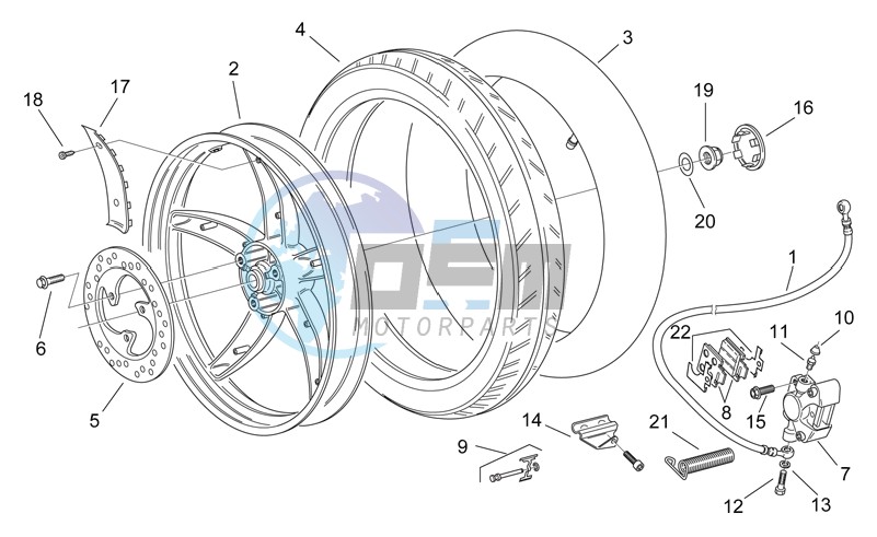 Rear wheel - disc brake