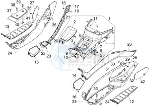 MP3 250 ie lt drawing Central cover - Footrests