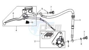 JET EURO X 50 drawing BRAKE CALIPER FOR / BRAKE LEVER / BRAKE LINES