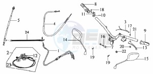 DD50 drawing HANDLEBAR / HANDLEBAR COVER / DASHBOARD