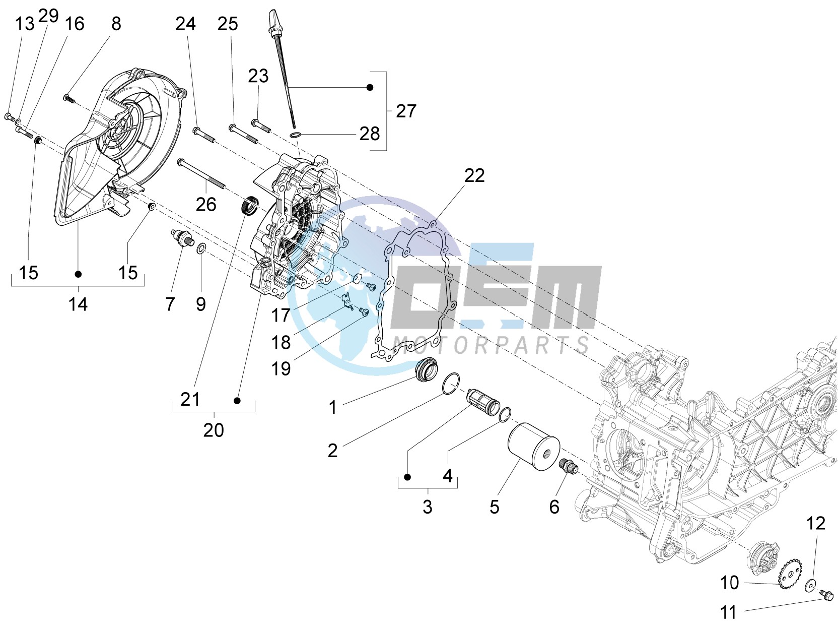 Flywheel magneto cover - Oil filter