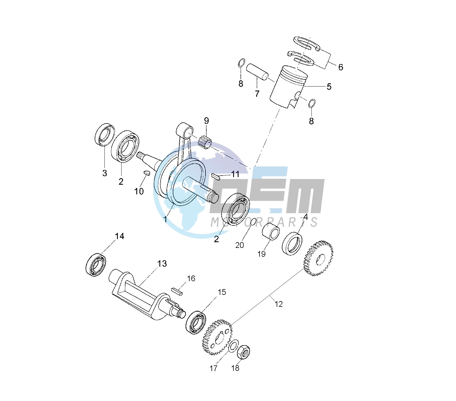 CRANKSHAFT AND PISTON