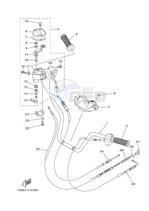 YFM350FWA YFM35FGD GRIZZLY 350 4WD (1NS8 1NS9) drawing STEERING HANDLE & CABLE