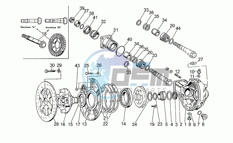 Rear bevel gear