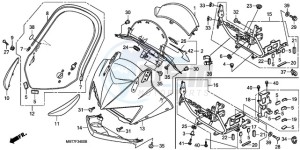 XL1000V9 Europe Direct - (ED) drawing UPPER COWL