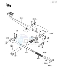 KLT 200 C [KLT200] (C2) | DIFFIRENTIAL AXLE [KLT200] drawing BRAKE PEDAL -- 84 KLT200-C2- -