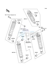 KLF250 KLF250A8F EU GB drawing Shock Absorber(s)