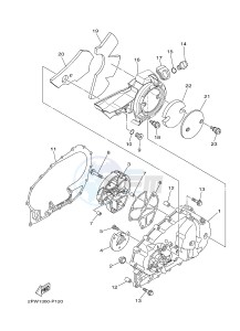 XP500 TMAX T-MAX 530 (2PWB) drawing CRANKCASE COVER 1