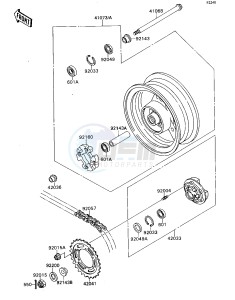 ZX 750 H [NINJA ZX-7] (H2) [NINJA ZX-7] drawing REAR WHEEL_CHAIN