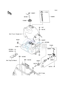 KVF360 4x4 KVF360ACF EU GB drawing Fuel Tank