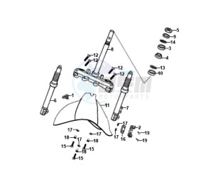 FIDDLE II 125 drawing FRONT FORK/ FRONT FENDER / STEERING HEAD BEARING