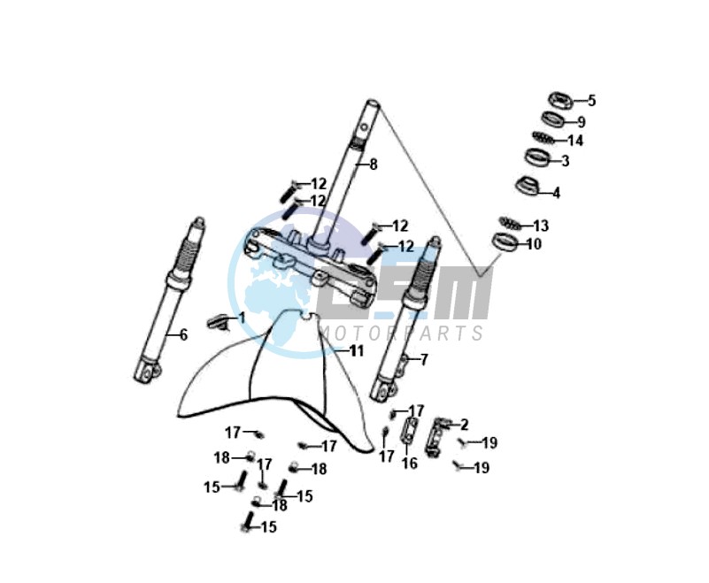 FRONT FORK/ FRONT FENDER / STEERING HEAD BEARING