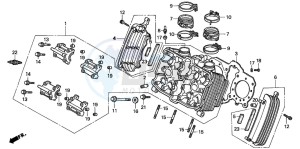 VF750C2 drawing CYLINDER HEAD (FRONT)