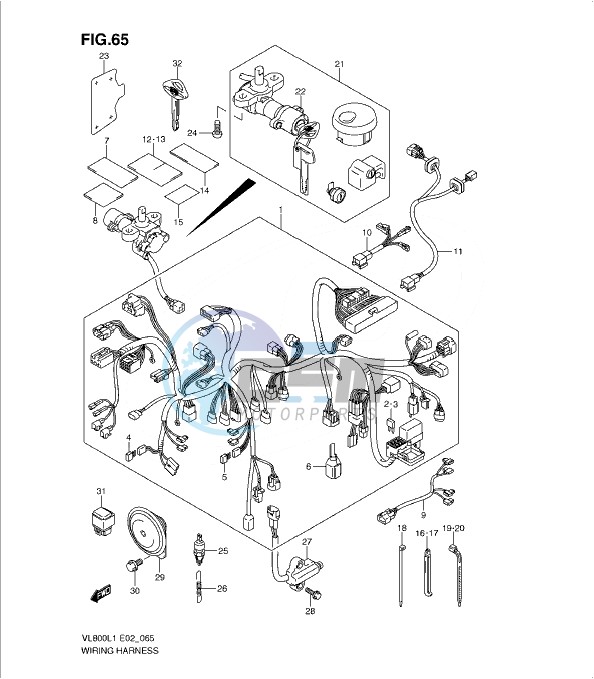 WIRING HARNESS (VL800CUEL1 E19)