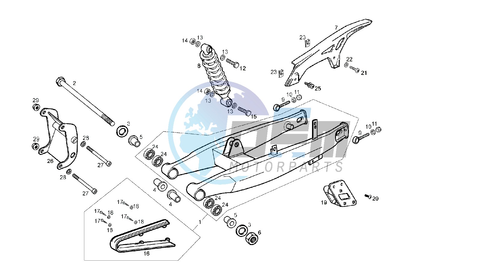 REAR SWING ARM MY07/08/09