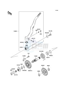 KLX450R KLX450ABF EU drawing Kickstarter Mechanism