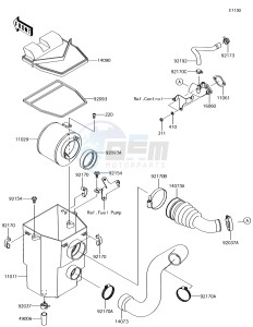 MULE SX 4x4 KAF400HJF EU drawing Air Cleaner