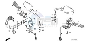 CB1000R9 UK - (E / MPH) drawing SWITCH/CABLE/MIRROR