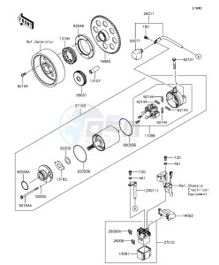 Z1000 ABS ZR1000GEFA FR GB XX (EU ME A(FRICA) drawing Starter Motor