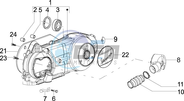 Crankcase cover and cooling