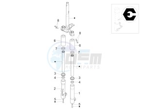 Liberty 125 4t ptt (SL) SL drawing Fork components (Escorts)