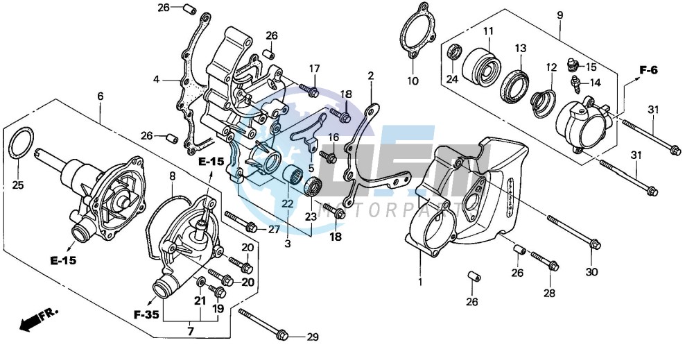 L. COVER/WATER PUMP