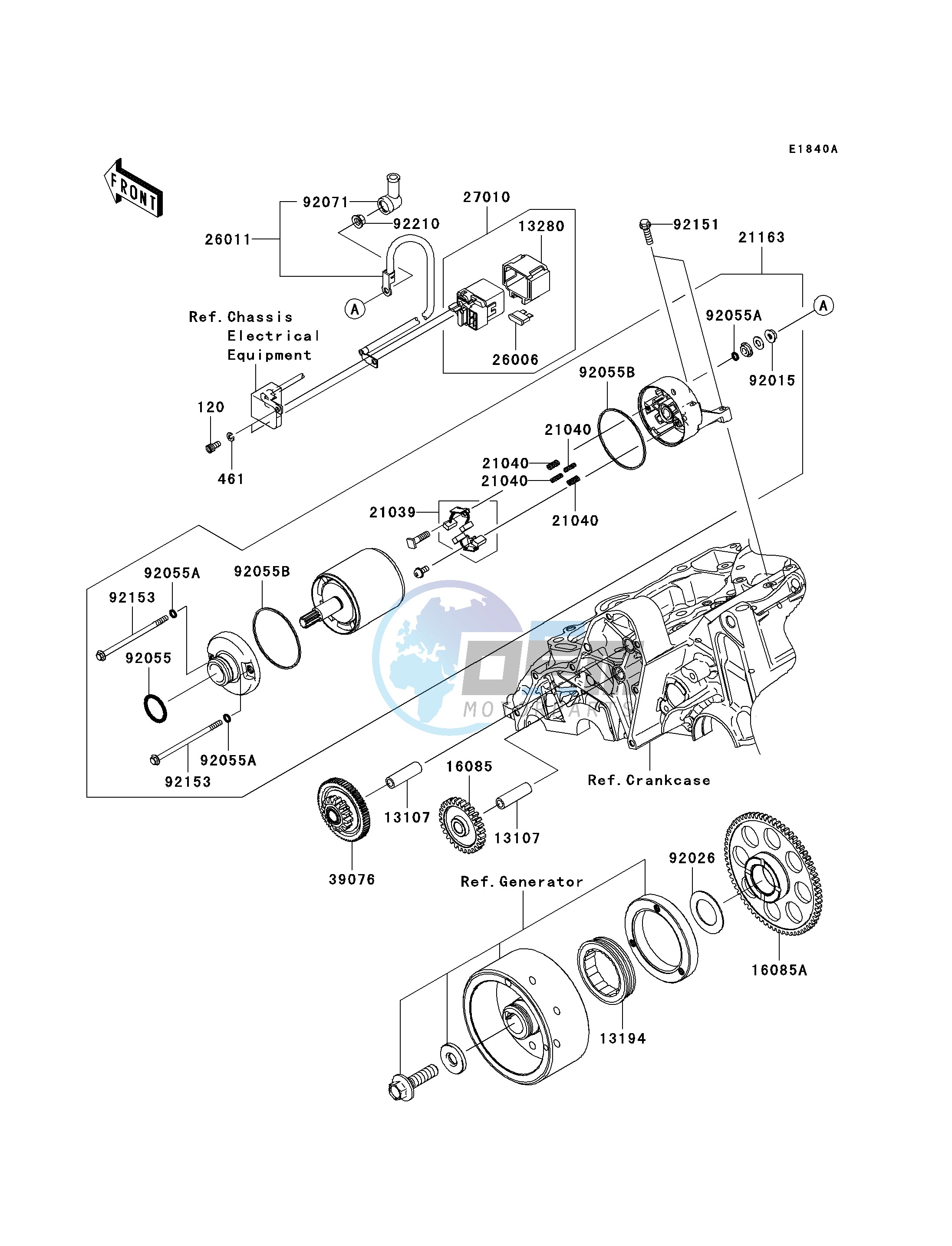 STARTER MOTOR-- ER650AE046805 - - -