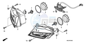 CBR600RAA UK - (E / ABS) drawing HEADLIGHT