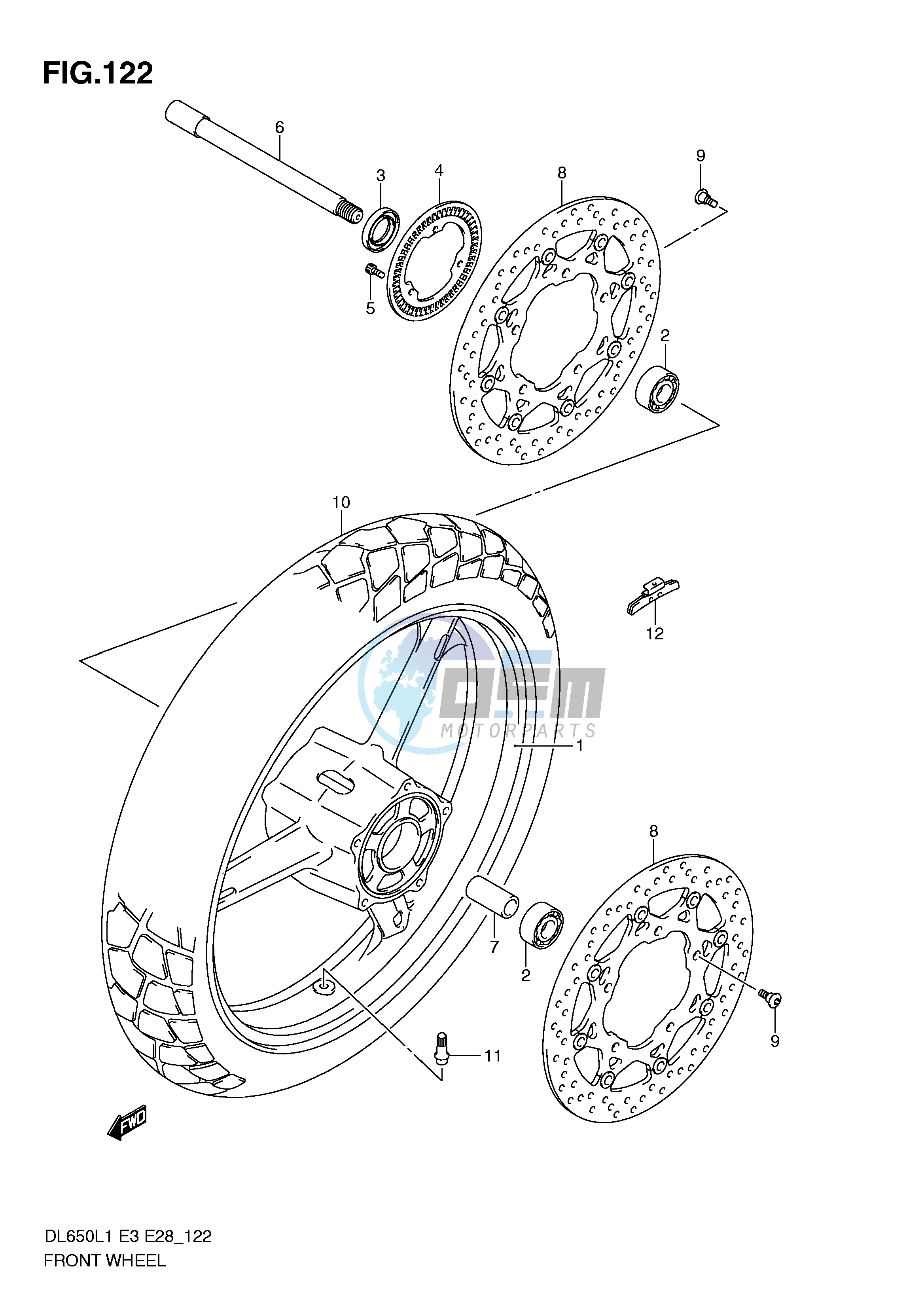 FRONT WHEEL (DL650AL1 E28)