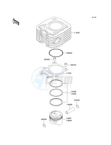 KLF 250 A [BAYOU 250] (A6F-A9F) A9F drawing CYLINDER_PISTON-- S- -