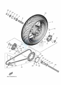 TRACER 9 MTT890 (B5U1) drawing REAR WHEEL