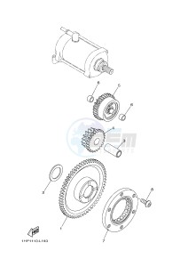 YFM550FWA YFM550DE GRIZZLY 550 (1NPC) drawing STARTER CLUTCH