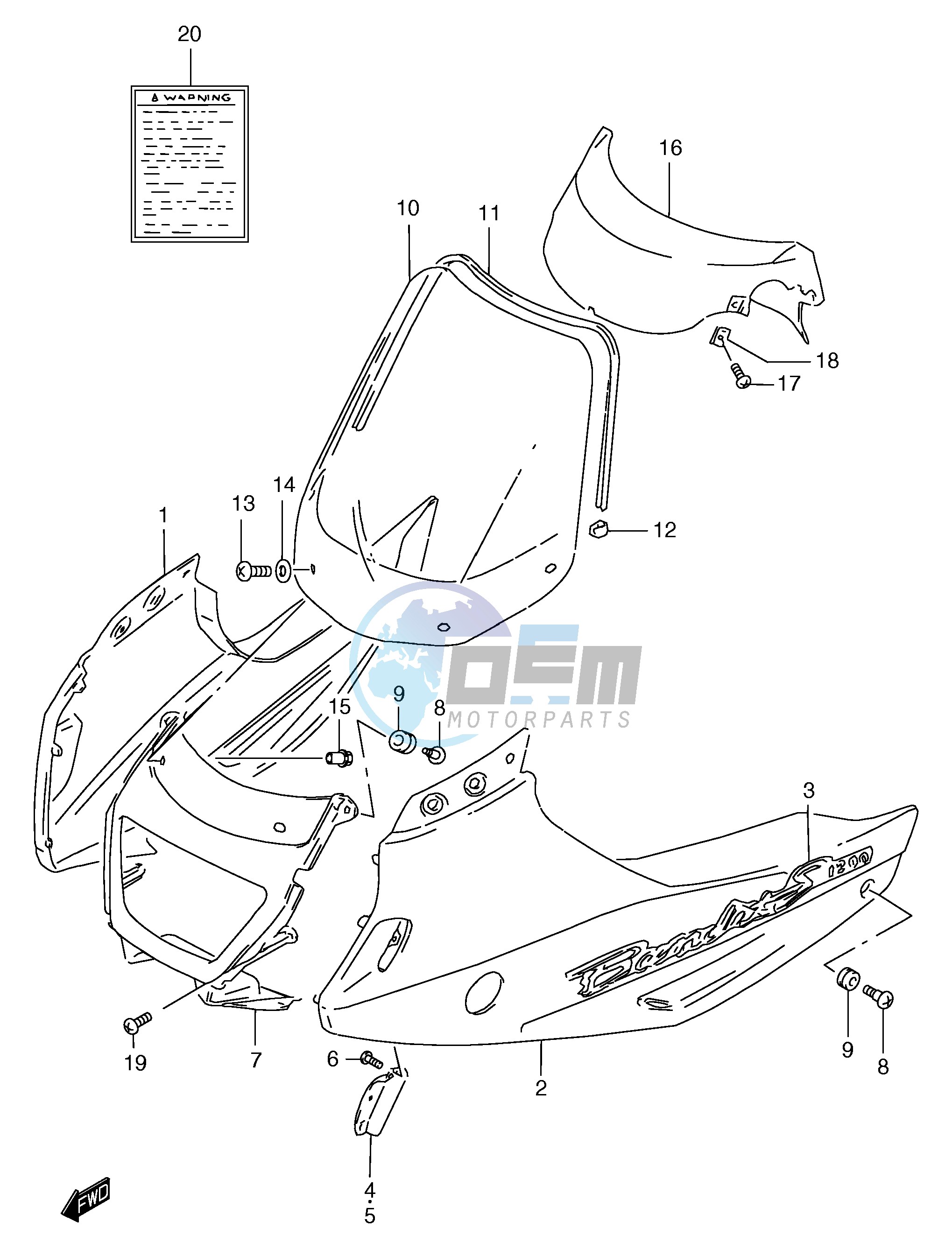 COWLING BODY (GSF1200SX SAX)