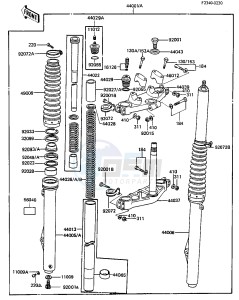 KDX 250 B [KDX250] (B3-B4) [KDX250] drawing FRONT FORK