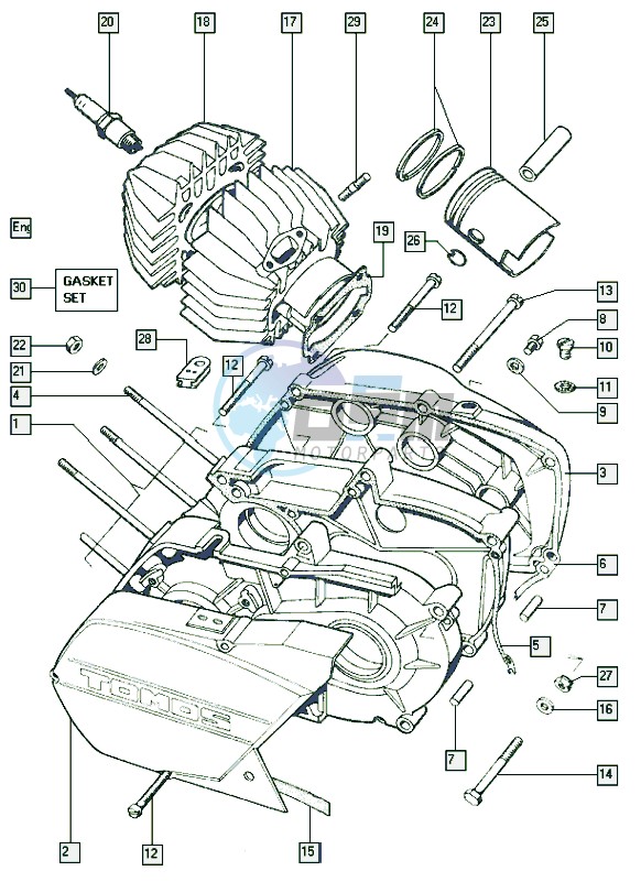 Crankcase-cylinder