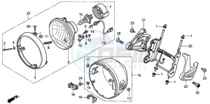 CB900F 919 drawing HEADLIGHT (E/ED/EK/F/G/H/KO)