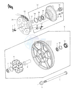 KZ 750 H [LTD] (H1) [LTD] drawing REAR WHEEL_HUB_CHAIN -- 80 H1- -