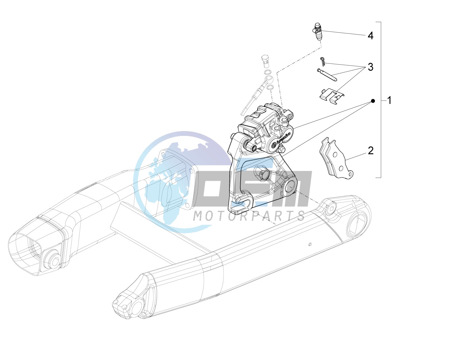 Rear brake caliper