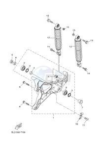 YP125RA EVOLIS 125 ABS (BL22 BL22) drawing REAR ARM & SUSPENSION