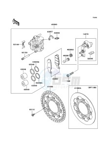 KX250 KX250-R1 EU drawing Front Brake