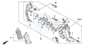 CBF1000A drawing L. FRONT BRAKE CALIPER (CBF1000A/T/S)