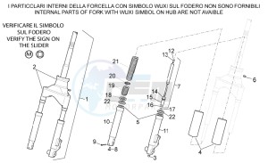 Scarabeo 50 Di-Tech drawing Front Fork