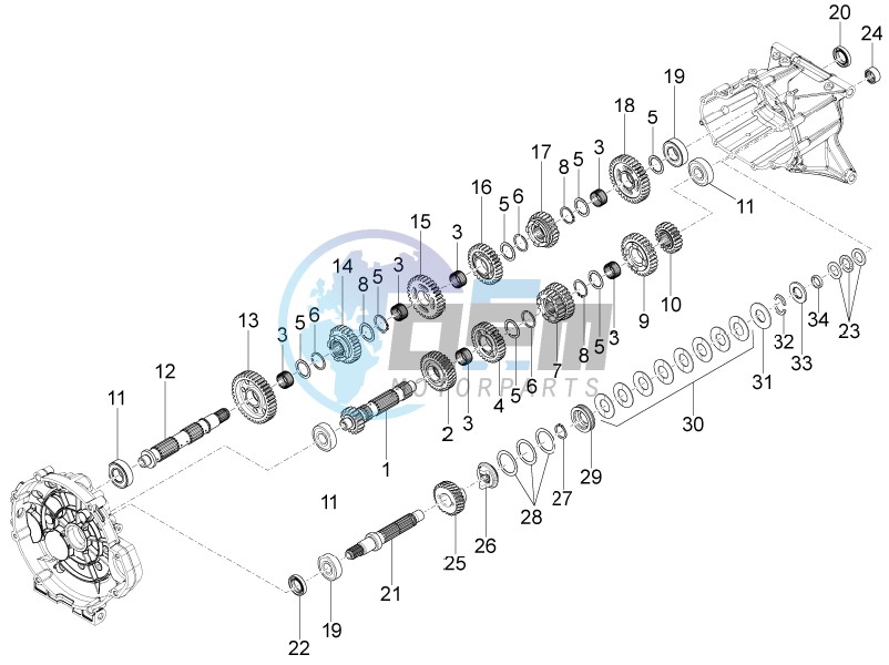 Gear box - Gear assembly