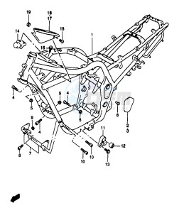 GSF1200A (E18) drawing FRAME (GSF1200SAX)