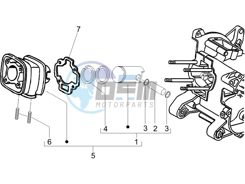 Cylinder-piston-wrist pin unit