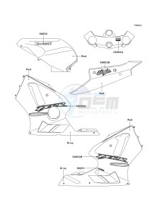 ZX 1200 B [NINJA ZX-12R] (B1-B4) [NINJA ZX-12R] drawing DECALS-- RED- --- B1- -